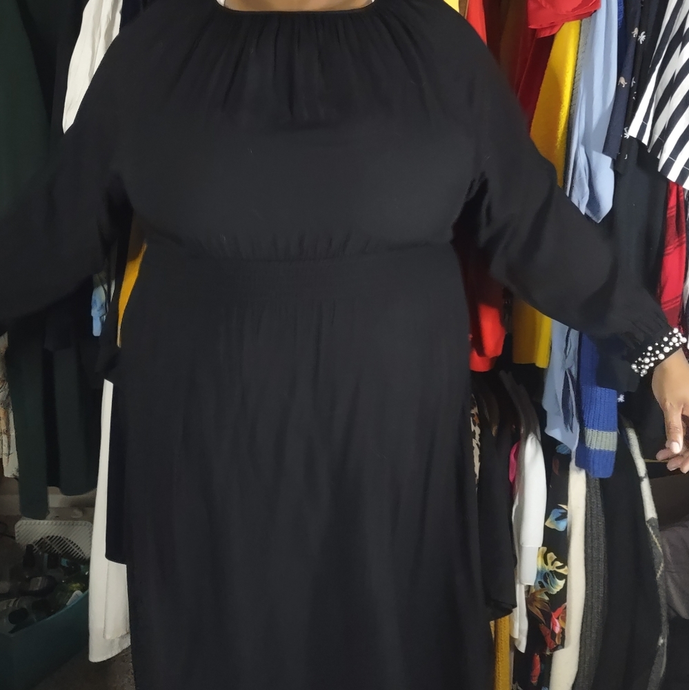 H&M smocked dress with pearl details